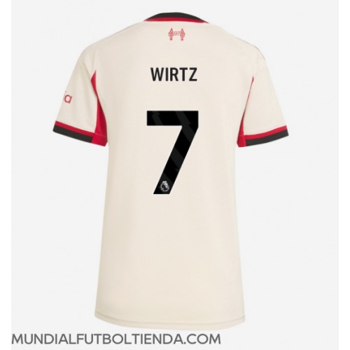 Camiseta Liverpool Florian Wirtz #7 Segunda Equipación Replica 2025-26 para mujer mangas cortas